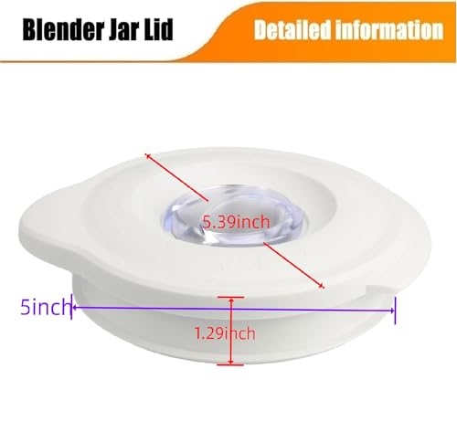 Piumeif 124462-000-805 Glass Blender Jar Lid Replacement 110404-000-805 Fits for Oster Blender Jars that Measure 5 1/2" at the Top -White - Image 3