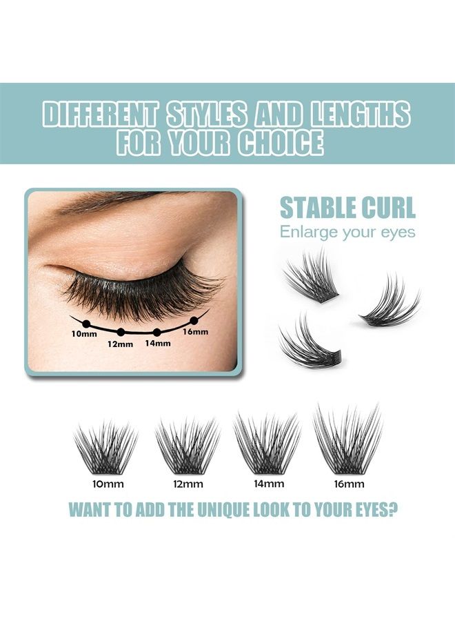 EASITENSION DIY Eyelash Extension, 3D Effect Individual Glue Bonded Lash Clusters Volume Lashes Set, Home Eyelash Extension, Lashes Pack (14MM-Volume) - Image 2