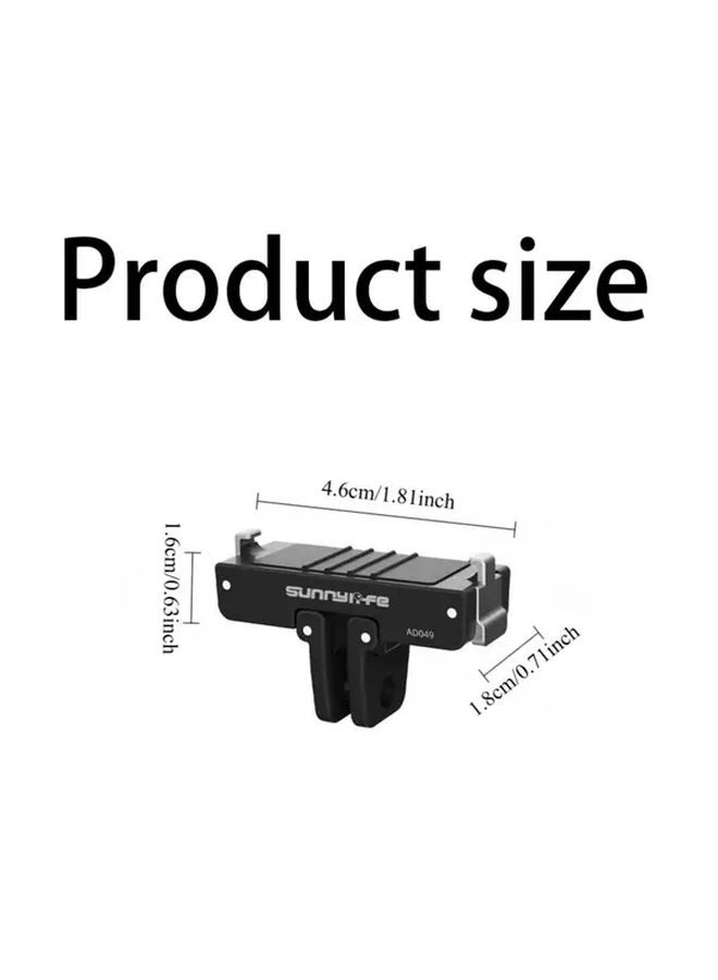 Black Insta360 GO Magnetic Quick Release Base Adapter Foldable Dual Pin Design 1 4 Inch Screw For Video Blogging - Image 3