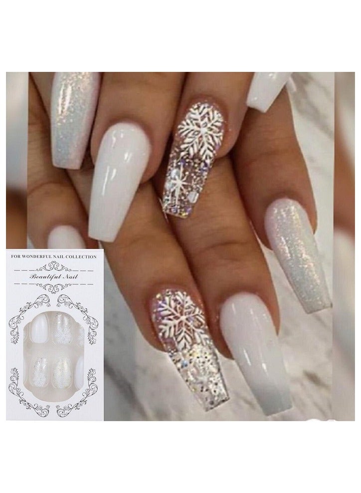 24-Piece Salon Acrylic False Nails Set - Image 1