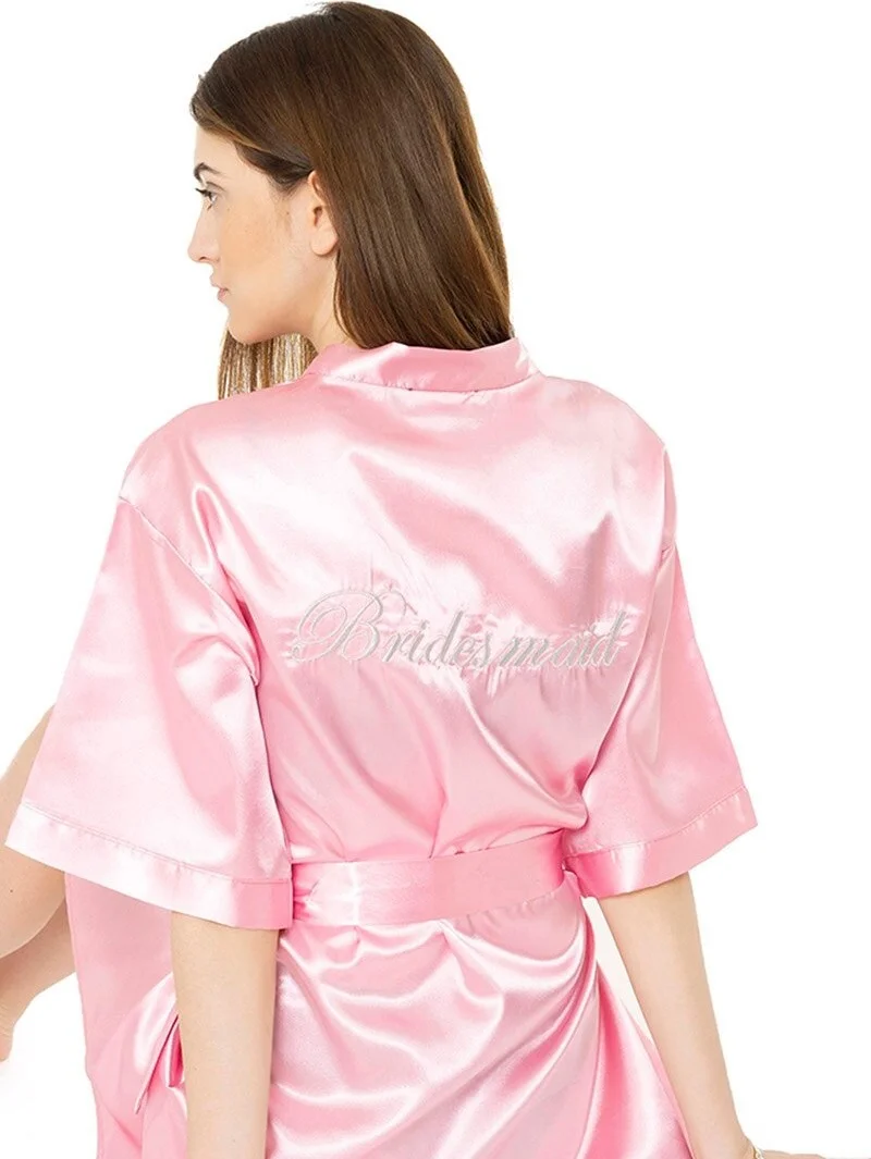 فور يو مودا Biridesmaid Embroidered Pink Bridesmaid Dressing Gown 118272501