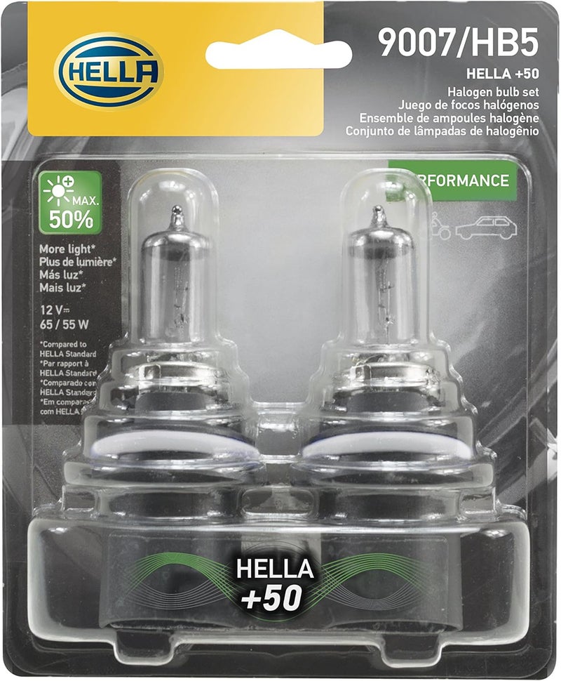 HELLA مصباح HELLA 9007P50TB توأم بلستر +50 للأداء، 12 فولت، 65/55 واط، عبوة من 2 - Image 3