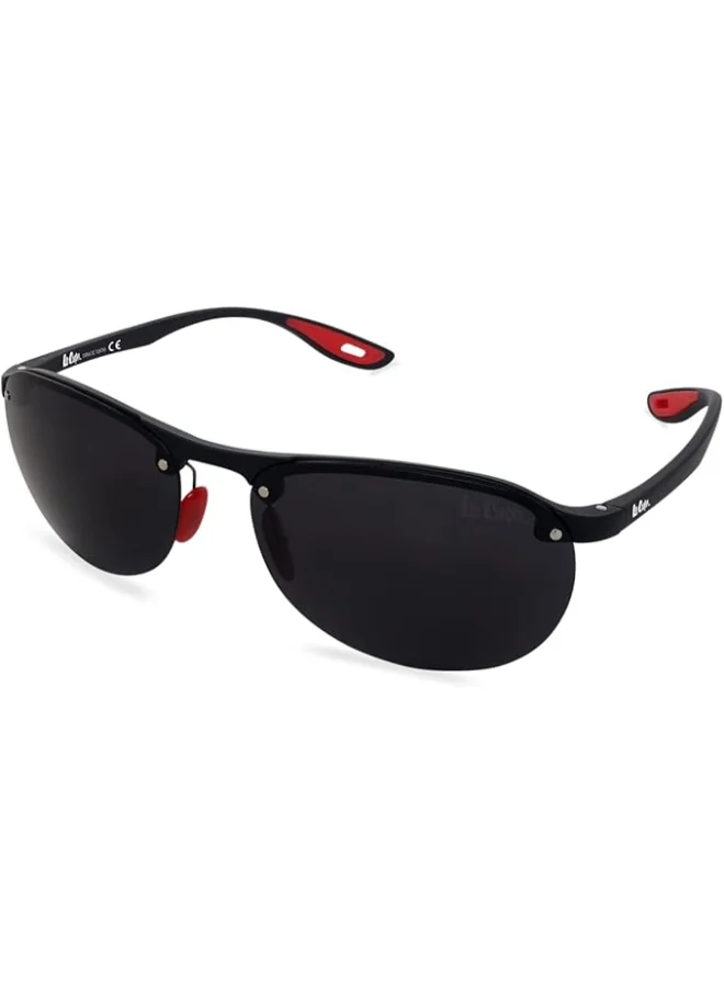Lee Cooper Polarized Sunglasses Matt Black  Frame Single Black  Mirror Lens 63mm  - LC1020C01