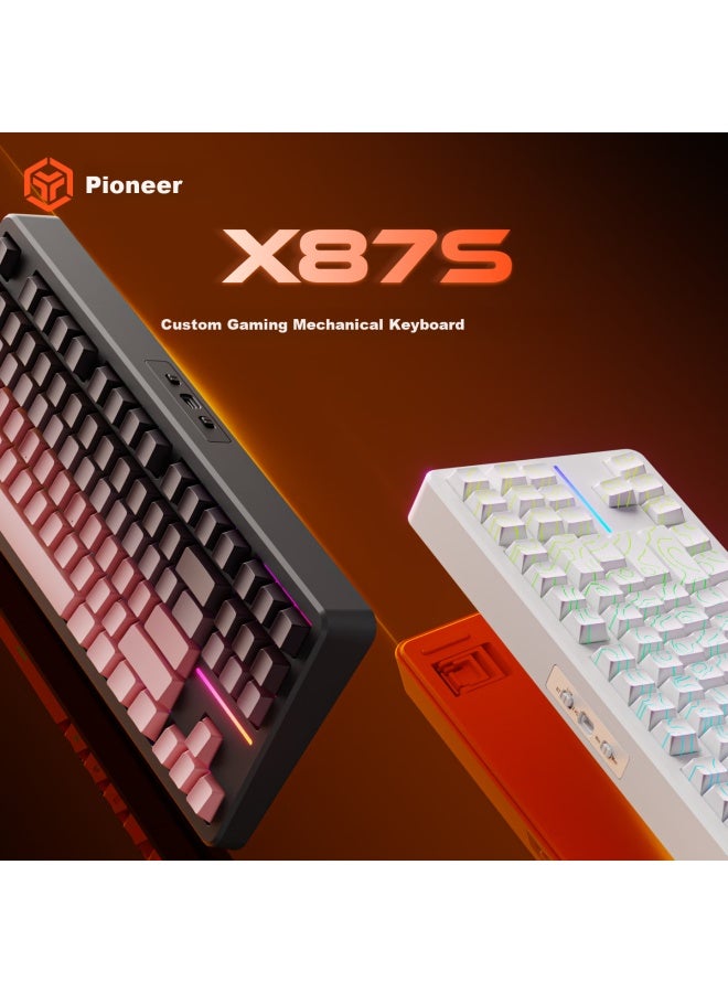 Eweadn X87s Ultra Wireless Custom Mechanical Keyboard Wired Bluetooth Tri-mode Gaming Gasket Structure Dual 8k Polling Rate 87-key For Gaming Office Laptop Peripherals