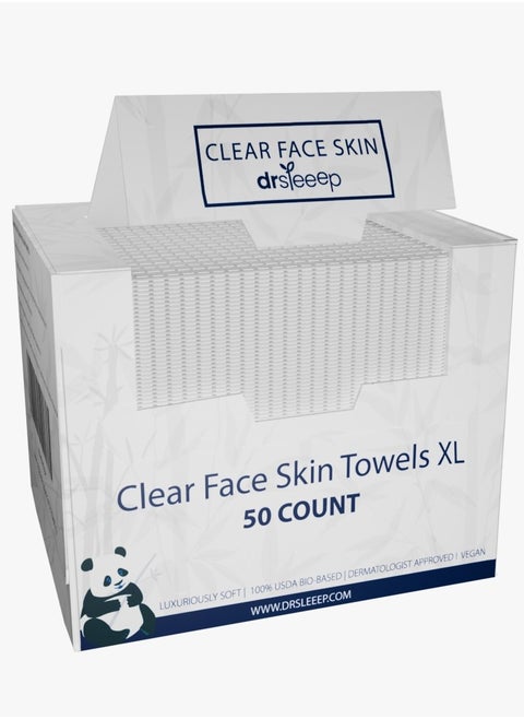 Clear Face Skin Viscose Towels XL 50 Count - Soft - Hypoallergenic -Environmentally friendly