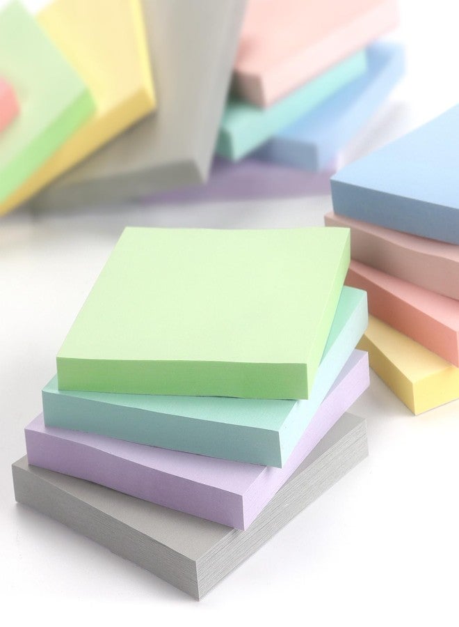 Eastern Wolf Sticky Notes 3x3 Inch, 8 Pads Light Colors Self-Adhesive, 8 Assorted Pastel Colors, 80 Sheets/Pad, Reusable Notepads for Office, School, and Home - Image 5