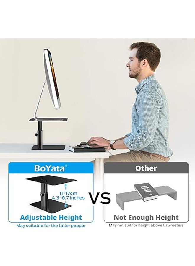 General Monitor stands, adjustable monitor lifters, metal computer stands are compatible with TVs, PCs, laptops, computers, iMacs, and all screens  - Image 2