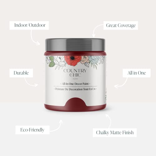 Country Chic Paint Country Chic All-in-One Chalk Paint for Furniture, Cabinets, Home Decor, Eco-Friendly, Matte Finish, Built-In Primer & Top Coat for Wood, Metal - No Wax Needed (Cranberry Sauce (red), - Pint 16 oz (475 ml) - Image 2