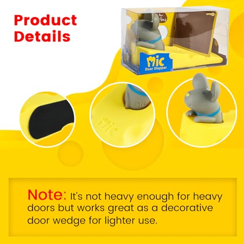 DomeStar Cute Mouse Stopper, Gray Mouse Door Stop Decorative Animal Doorstop Door Wedge - Image 4