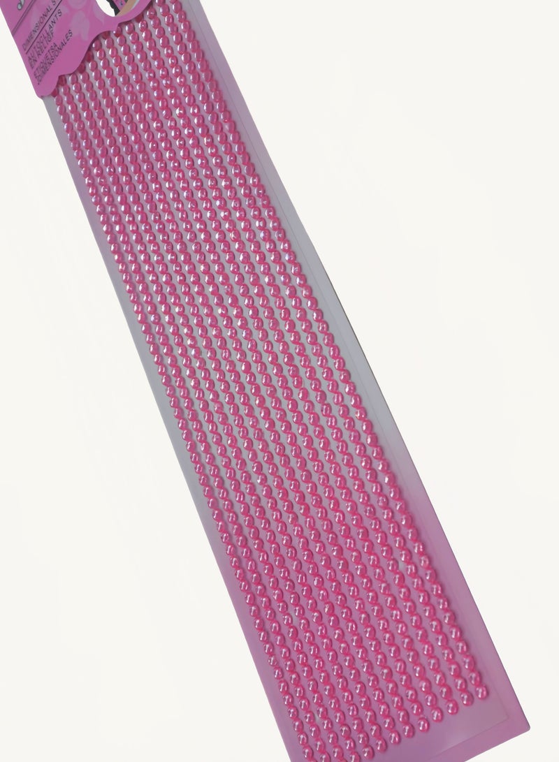 Pink round crystal diamond stickers face decoration stickers 3D stickers children's DIY decorations self-adhesive jewelry stickers three-dimensional color diamond stickers - Image 1