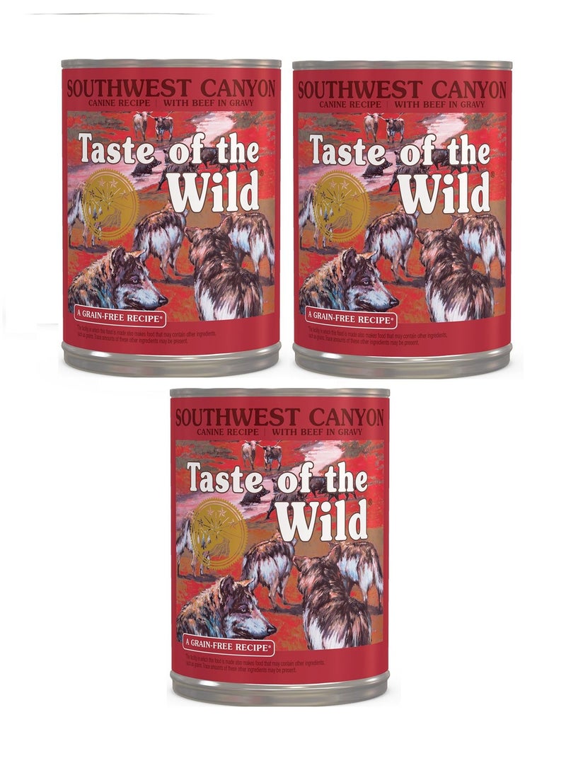 Taste of the Wild 3Pc Southwest Canyon Canine Formula Dog Wet Food 390g - Image 1