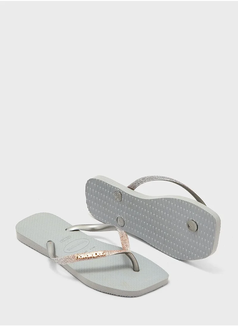 havaianas Slim Square Glitter Flip Flops
