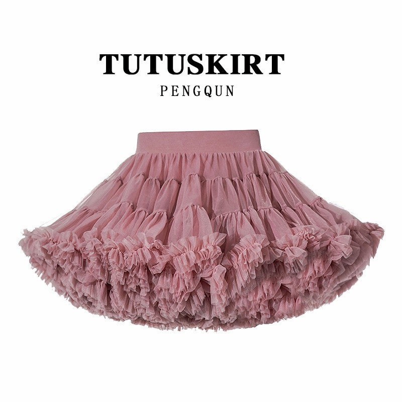 Children'S Tutu Skirt Girls' Skirt Pruffled Skirt Baby Princess Skirt Mesh Skirt Dance Chug Skirt - Image 1