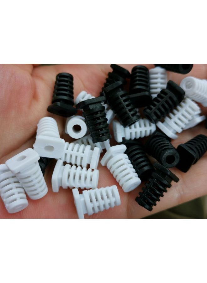 Power Cord Tail Bar Line Protective Sheath Aperture 3.0/3.1/3.2/3.3/3.5/3.6/3.8mm Net Tail Card File-Color:3.6mm Aperture White/1 Piece