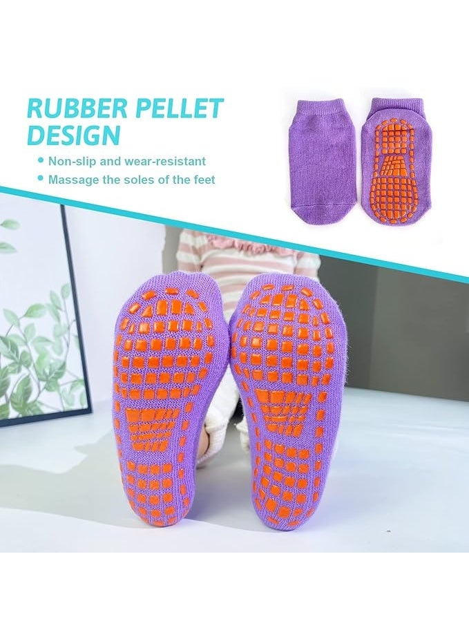 Toddler Grips Ankle Socks, Non Slip Socks for Kids, Low Cut Anti-Skid Floor Socks for 1-3 Years Baby Boys and Girls, 8 Pairs - Image 3