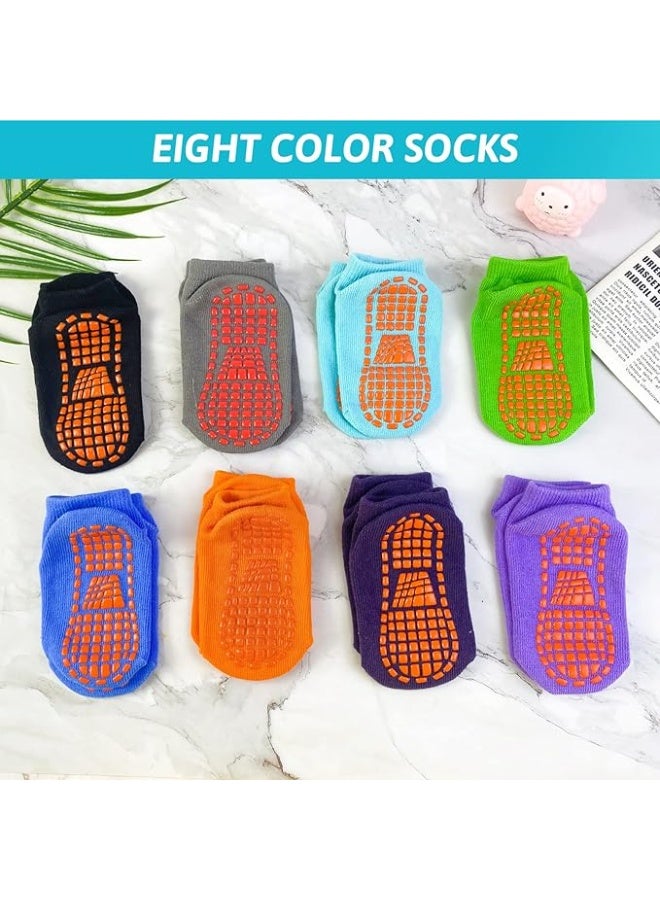 Toddler Grips Ankle Socks, Non Slip Socks for Kids, Low Cut Anti-Skid Floor Socks for 1-3 Years Baby Boys and Girls, 8 Pairs - Image 5