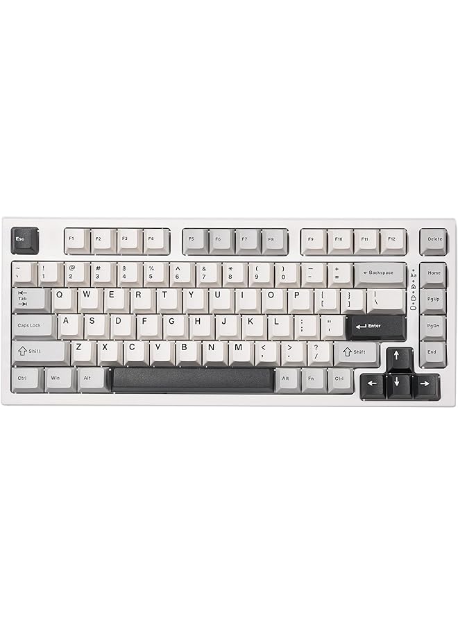YUNZII Yz75 75% Hot Swappable Wireless Gaming Mechanical Keyboard Rgb Backlights Bt5.0/2.4G/Usb C Dye Sub Pbt Keycaps For Linux/Win/Mac (White Gateron G Pro Yellow)  - Image 1