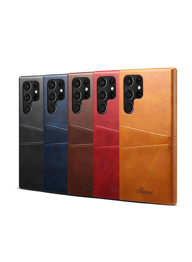 S-TOP Case For Samsung Galaxy S22 Ultra Calf Texture Back Protective Phone Case with Card Slots - Image 4