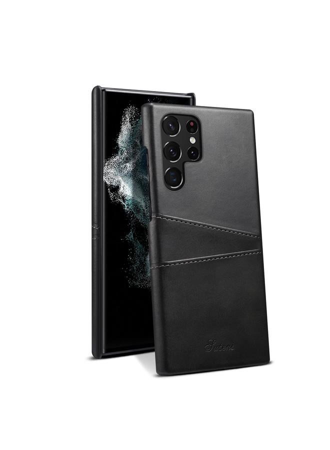 S-TOP Case For Samsung Galaxy S22 Ultra Calf Texture Back Protective Phone Case with Card Slots - Image 1