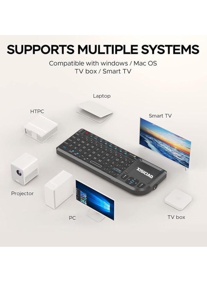عام لوحة مفاتيح ميني، لوحة مفاتيح لاسلكية ذكية للتلفزيون، لوحة مفاتيح لاسلكية بتقنية البلوتوث مع لوحة تتبع وتحكم عن بُعد بالأشعة تحت الحمراء، لوحة مفاتيح محمولة، متوافقة مع Windows / Android / Google / التلفزيونات الذكية - Image 2
