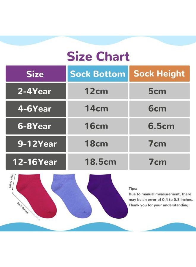 BOOPH 25 Pack Kids Low Cut Ankle Socks Boys Girls Half Cushion Athletic Socks, Multi3, 6-8 Years - Image 4