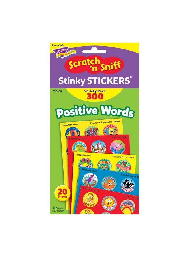 Trend Enterprises : Positive Words Scented Scratch 'N Sniff Stinky Stickers Fun For Rewards Incentives Crafts And As Collectibles 24 Designs 20 Sheets Included For Ages 3 And Up - Image 4