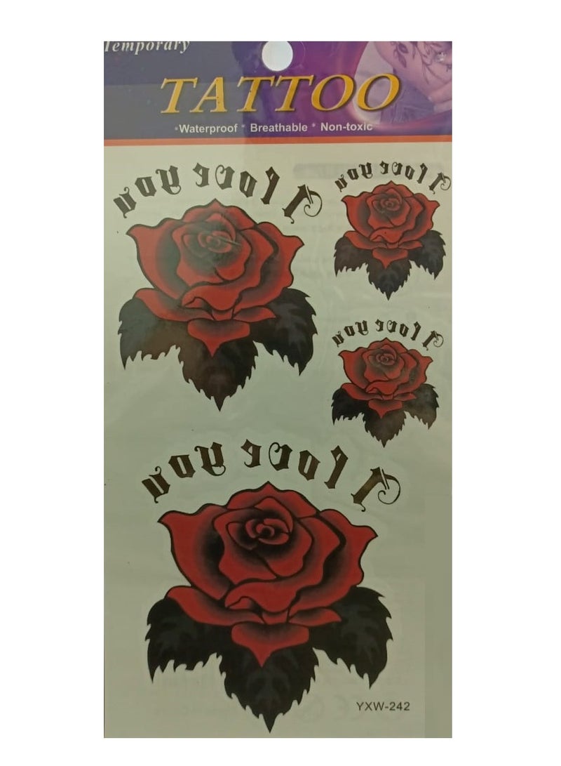 Generic temporary tattoo Colorfuls rose with beautiful design