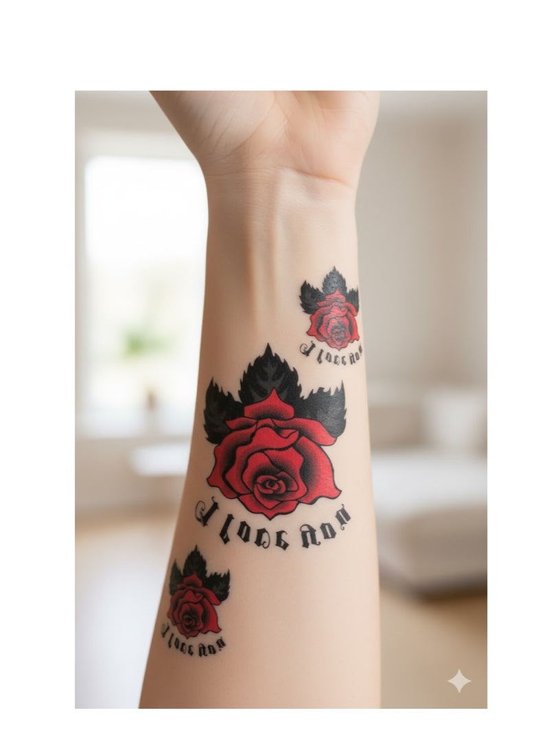 تاتؤ مؤقت ورد ملون بتصميم جميل - Image 3