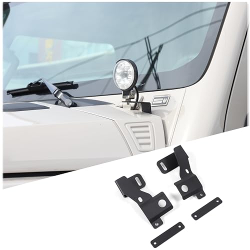 Hudiriy Car Hood Both Sides Mount Light Brackets Compatible with Ineos Grenadier 2020 -2024 Hood Hinge Ditch Light Mount Brackets External Accessories Decoration (Black) (Style B) - Image 1