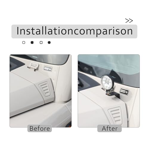 Hudiriy Car Hood Both Sides Mount Light Brackets Compatible with Ineos Grenadier 2020 -2024 Hood Hinge Ditch Light Mount Brackets External Accessories Decoration (Black) (Style B) - Image 2