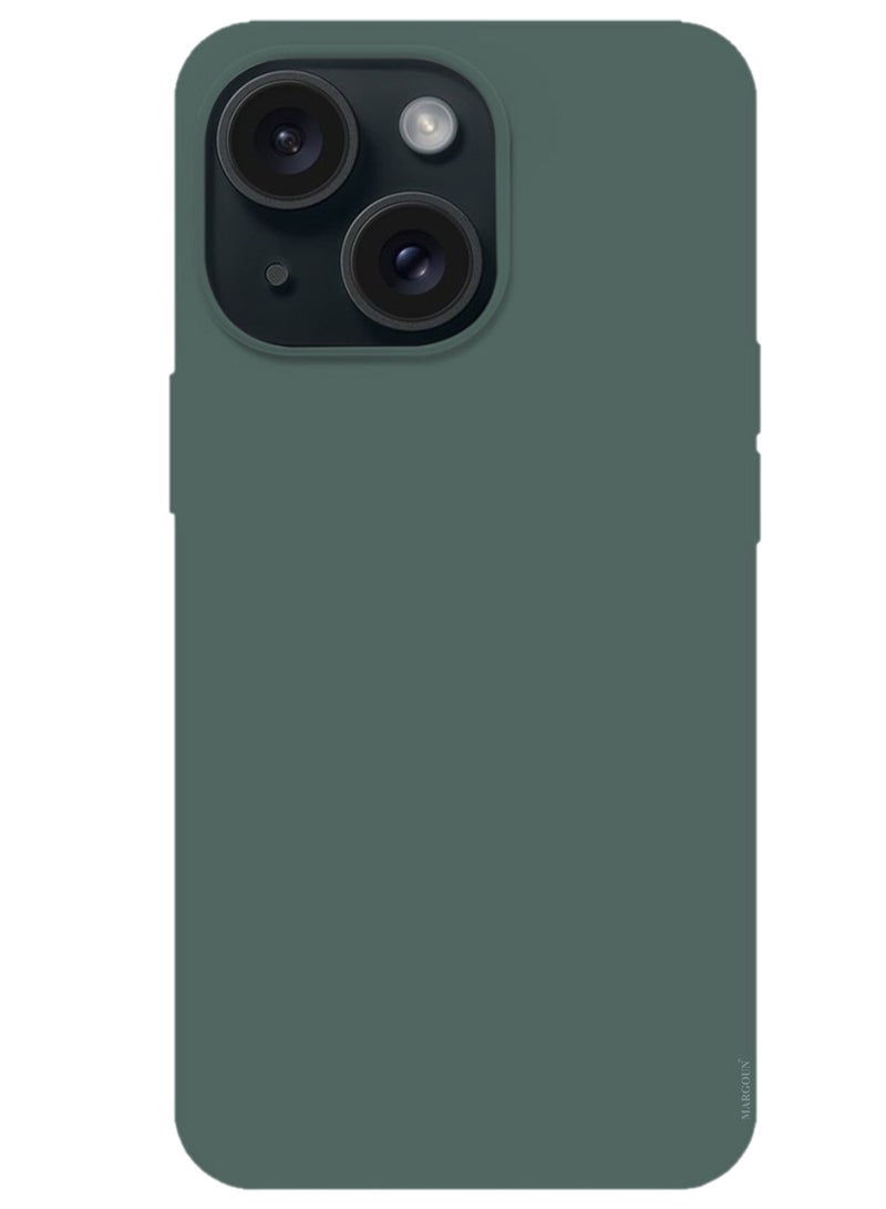 CATANES Silicone Case Cover for Apple iPhone 14 Plus, Slim Protective Cover with Microfiber Lining, Drop Protection - Forest Green - Image 4