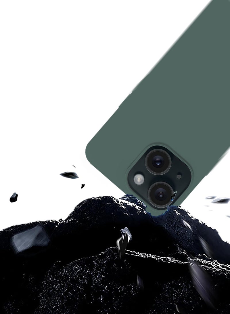 CATANES Silicone Case Cover for Apple iPhone 14 Plus, Slim Protective Cover with Microfiber Lining, Drop Protection - Forest Green - Image 5