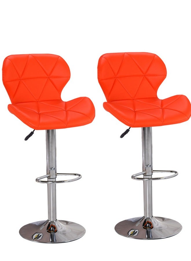 CityRiya-Long Bar Stools Adjustable Dining Chair Kitchen Dining Chairs Modern Lounge Chair Accent Chair Square Island Barstool Bar Chairs Kitchen Counter Chairs Makeup Chairs for Kitchen Living Room Bedroom 2 Sets - Image 1