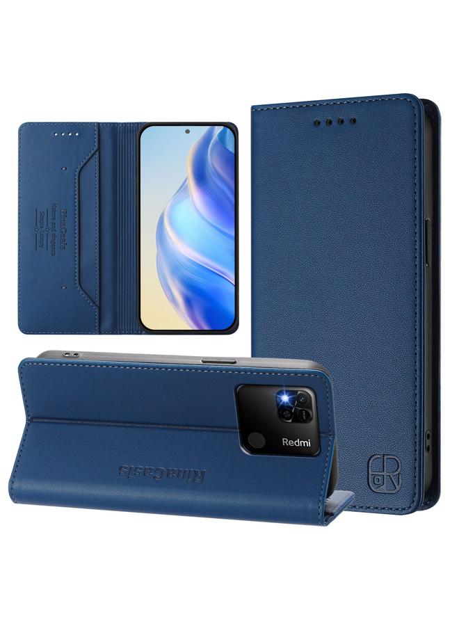 S-TOP Case For Redmi 10A / 9C RC01 Dual-Folded Magnetic Suction RFID Leather Phone Case - Image 1