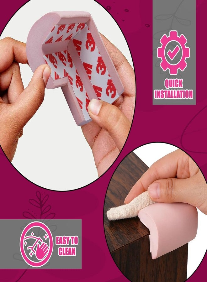 Kiddery Baby Safety Corner Protectors | Nitrile Foam Edge Guards for Furniture, Tables & Sharp Corners | 3M Strong Adhesive| Pack of 10 (Plain, Rabbit, Aeroplane Design) (10, Pink, Standard) - Image 5