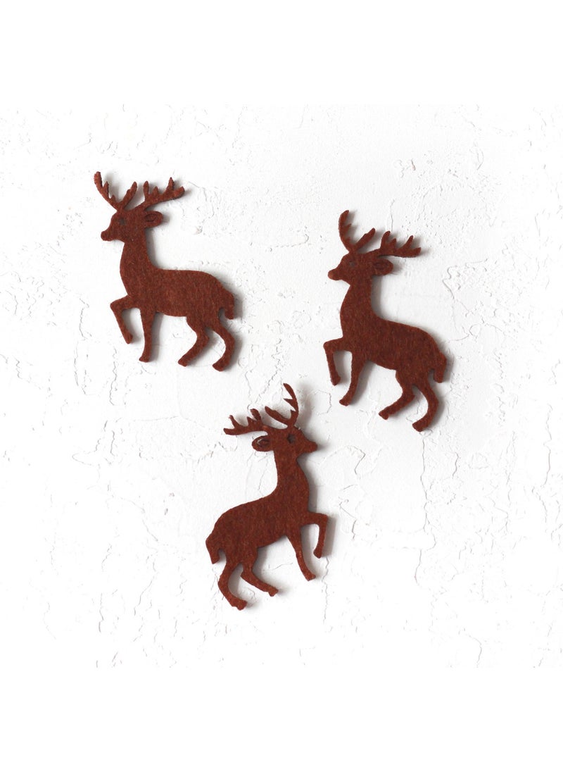 Bimotif - Felt motif deer, dark brown 10 pieces - Image 1