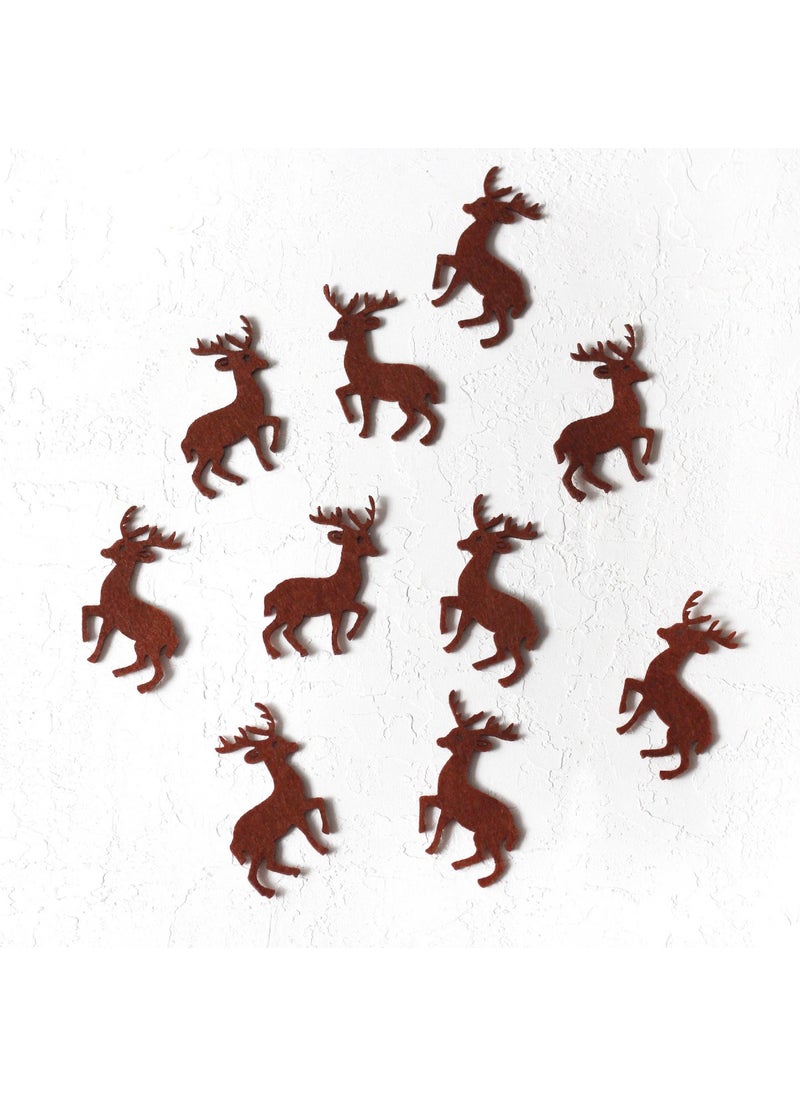 Bimotif - Felt motif deer, dark brown 10 pieces - Image 1