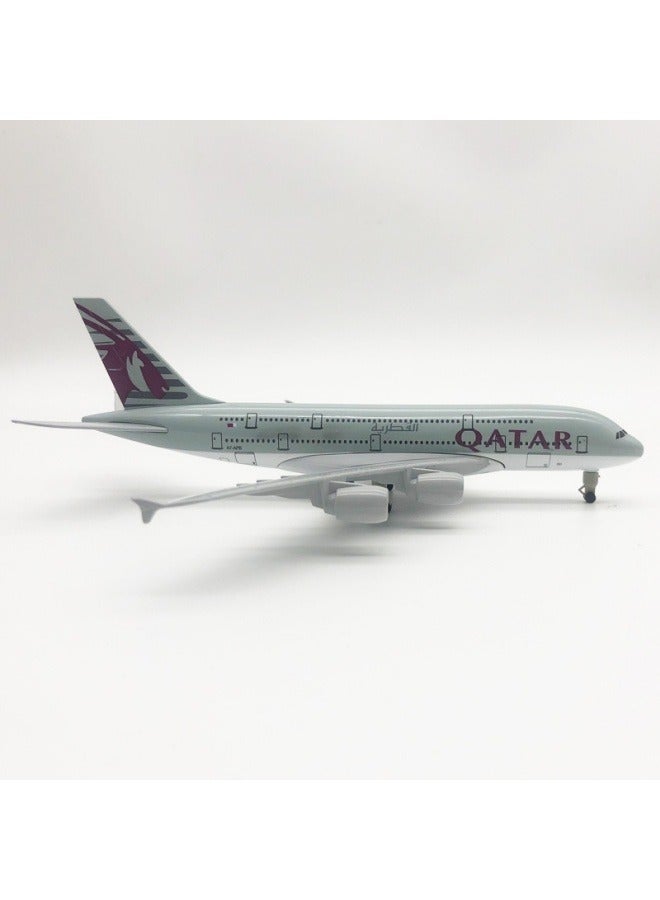 20CM Alloy Aircraft Display Model 1:200 Scale Qatar A380 with Landing Gear Aircraft Collection Model Ornaments - Image 4