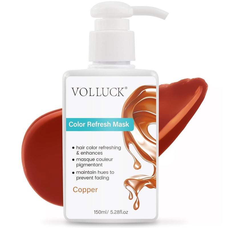 VOLLUCK Color Depositing Conditioner 3in1 Crueltyfree Color Depositing Hair Mask for Enhances Shine  Softness Nonfoaming for All Hair Types Copper 528 Fl oz
