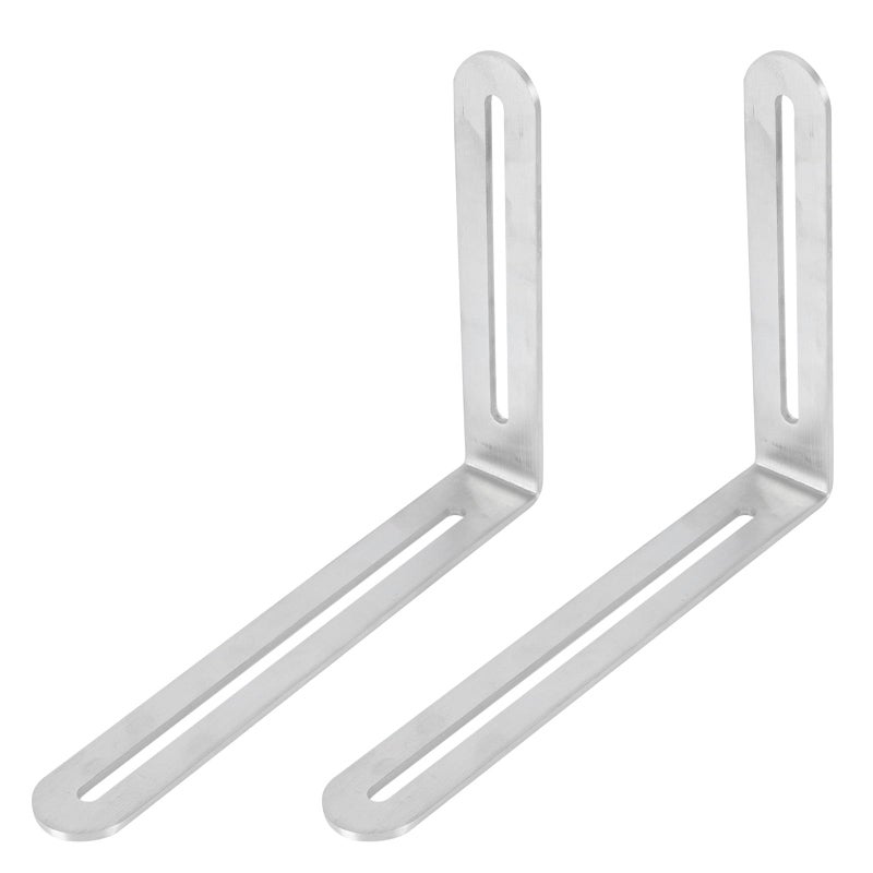Adjustable Stainless Steel Corner Brace Right Angle Bracket with Slotted Holes for Furniture Cabinet Shelf Support 2pcs - Image 2
