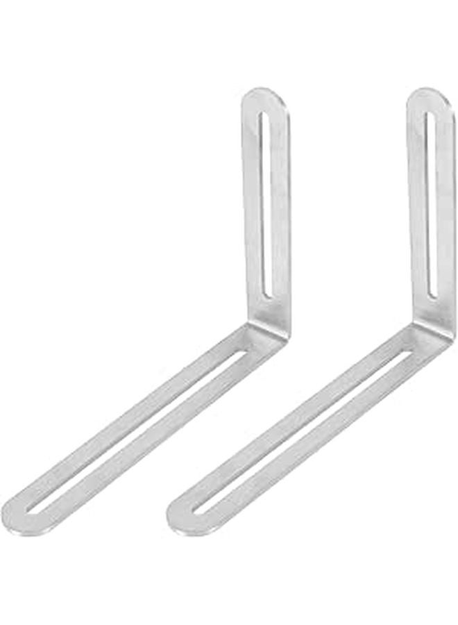 Adjustable Stainless Steel Corner Brace Right Angle Bracket with Slotted Holes for Furniture Cabinet Shelf Support 2pcs - Image 1