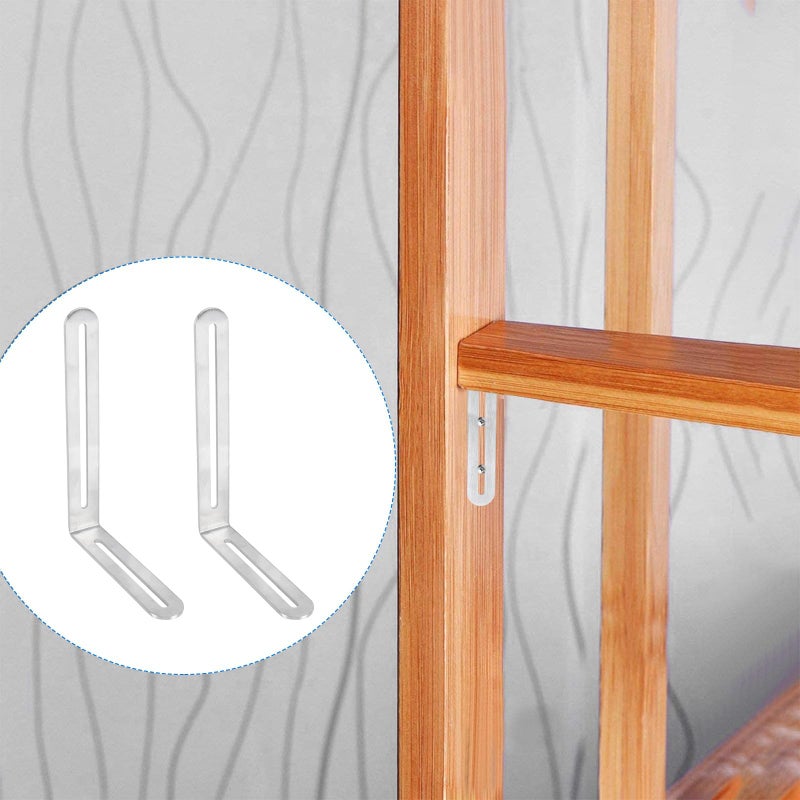 Adjustable Stainless Steel Corner Brace Right Angle Bracket with Slotted Holes for Furniture Cabinet Shelf Support 2pcs - Image 5