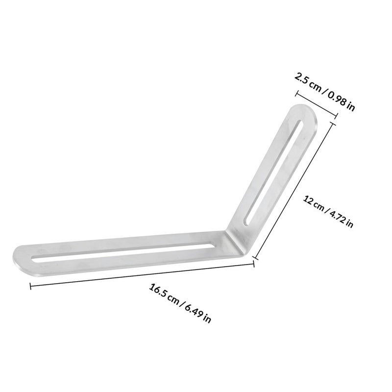 Adjustable Stainless Steel Corner Brace Right Angle Bracket with Slotted Holes for Furniture Cabinet Shelf Support 2pcs - Image 3