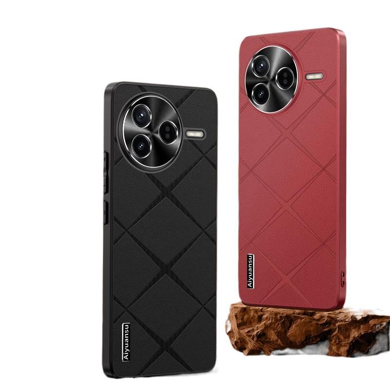 غطاء واقي بملمس جلد لـ Redmi Note 14 Pro مع حماية من السقوط وتغطية كاملة مع مقاوم للصدمات مع نقشة مربعات باللون أحمر للاستخدام اليومي للاستخدام المنزلي للهدايا - Image 2