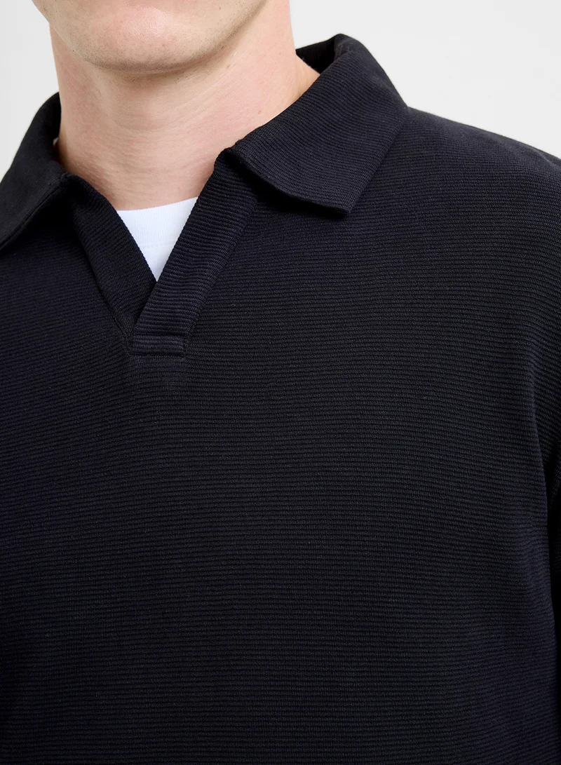 French Connection Long Sleeve Ottoman Polo Neck Shirt