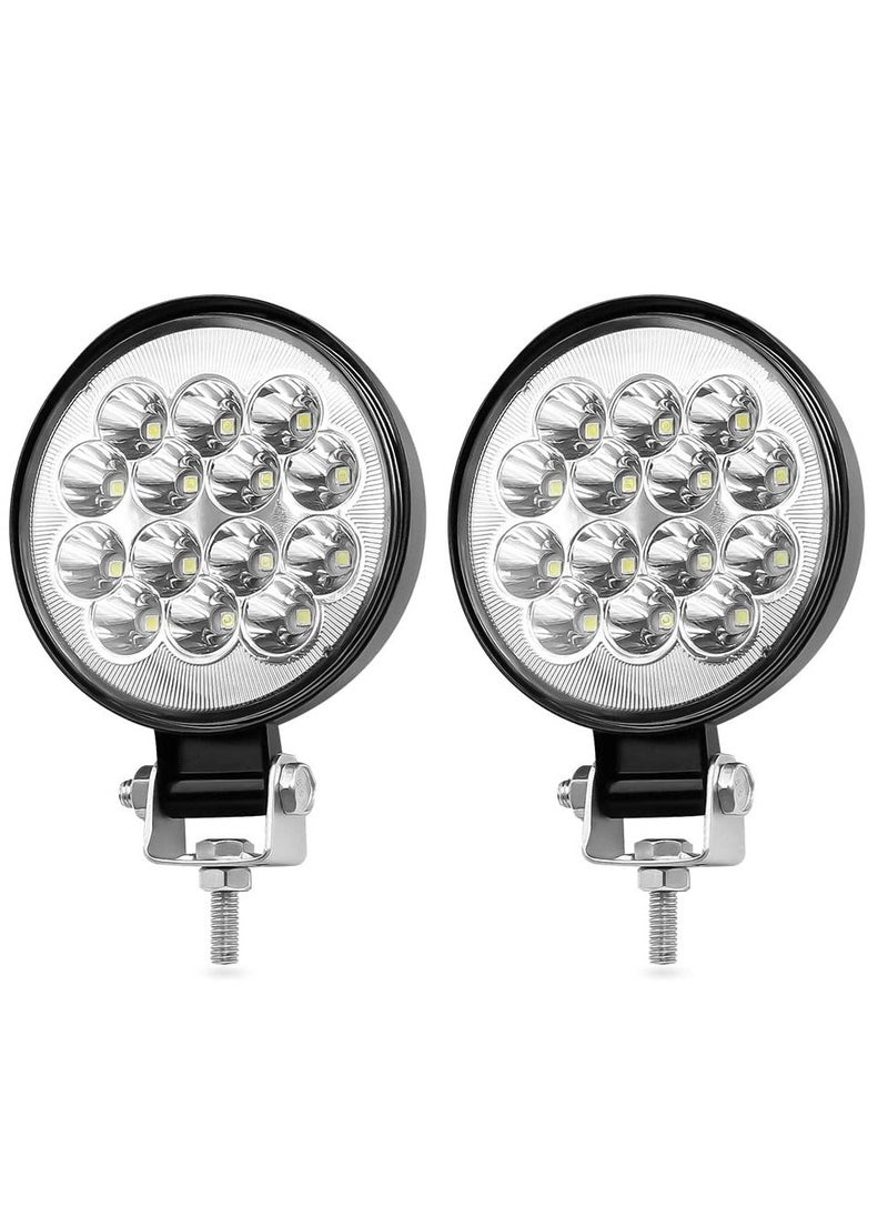 KASTWAVE LED Fog Lights, Round 3 Inch Slim Pods Spot White Driving Reverse Small Circle Work Light Bar Kit for Jeep Truck Off-Road ATV UTV SUV Car Motorcycle Boat Tractor Hood Bumper Mount (2 Pack)  - Image 1