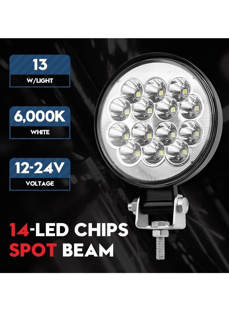 KASTWAVE LED Fog Lights, Round 3 Inch Slim Pods Spot White Driving Reverse Small Circle Work Light Bar Kit for Jeep Truck Off-Road ATV UTV SUV Car Motorcycle Boat Tractor Hood Bumper Mount (2 Pack)  - Image 2