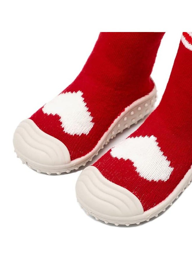Baby Toddler Sock Shoes, Infant First Walking Shoes, Indoor Anti-Slip Slippers for Baby Girls Boys (6 Toddler, Red)  - Image 3