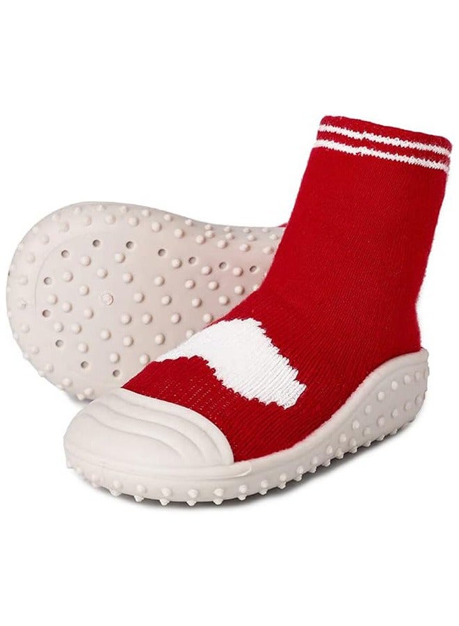 Baby Toddler Sock Shoes, Infant First Walking Shoes, Indoor Anti-Slip Slippers for Baby Girls Boys (6 Toddler, Red)  - Image 1