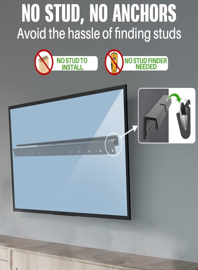 AENTGIU Studless TV Wall Mount, No Drill Drywall TV Mount for 32-75 Inch Smart TVs, Max VESA 600x400mm, Low Profile, No Stud, No Anchors, Tv Wall Bracket Hanger, Holds up to 150 lbs - Image 2